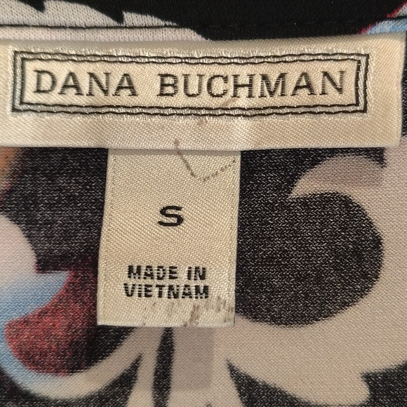 Dana Buchman Black Floral Faux Wrap Midi Dress with Side Tie Size S – Like New - Picture 8 of 8